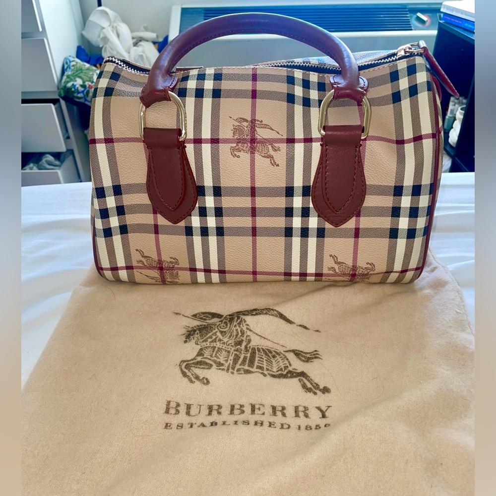 BURBERRY HAYMARKET CHECK SMALL BOWLING BAG (AUTHENTICITY CERT INCLUDED)